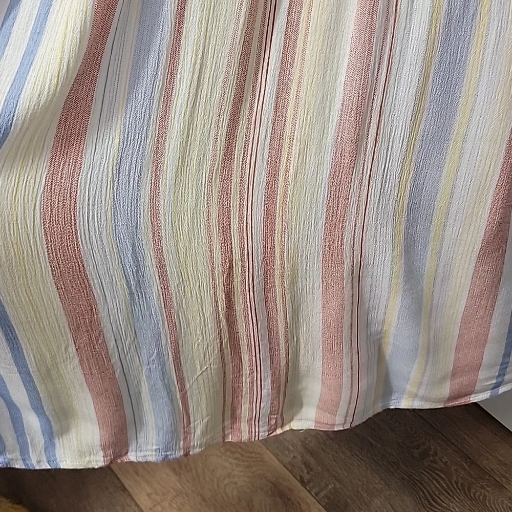 Hem & Thread Pastel Multi-Stripe V-Neck Maxi Dress
